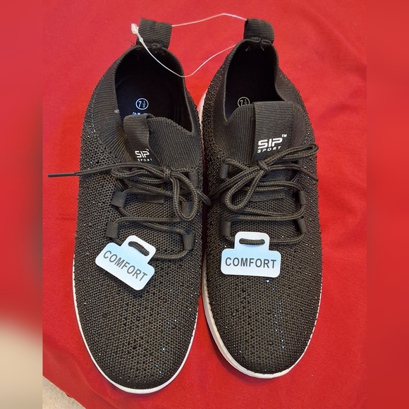 Sport, NWT, 7.5, Woman's Black Embellished Tennis Shoes - Picture 8 of 9